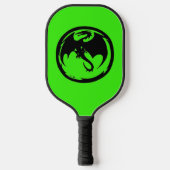 Zwarte Dragon groene pickleball paddle carbon (Voorkant)