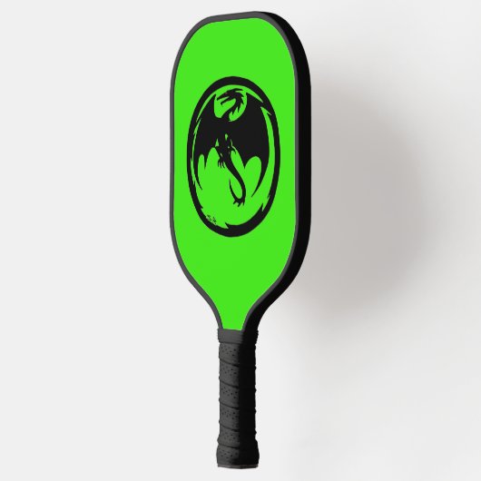 Zwarte Dragon groene pickleball paddle carbon (Links)