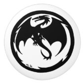 Zwarte Dragon keramische knop (Voorkant)