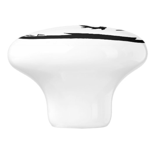 Zwarte Dragon keramische knop (Zijkant)