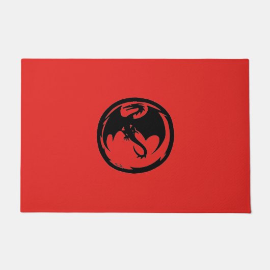 Zwarte Dragon rode deurmat (Voorkant)