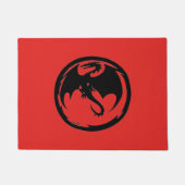 Zwarte Dragon rode kleine deurmat (Voorkant)
