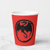 Zwarte Dragon rode papieren bekers (Voorkant)