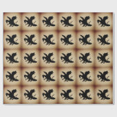 Zwarte Dragon Rustic Achtergrond Cadeaupapier (Vlak)