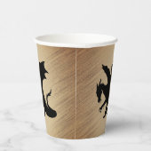 Zwarte Dragon Rustic Achtergrond Papieren Bekers (Rechts)