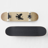 Zwarte Dragon Rustic Achtergrond Persoonlijk Skateboard (Horizontaal)