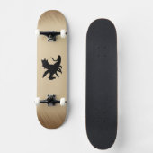 Zwarte Dragon Rustic Achtergrond Persoonlijk Skateboard (Voorkant)