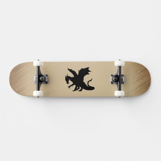 Zwarte Dragon Rustic Achtergrond Persoonlijk Skateboard (Horizontaal)