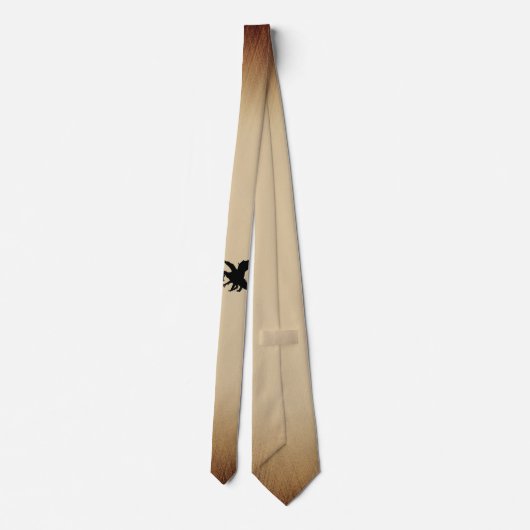 Zwarte Dragon Rustic Achtergrond Stropdas (Achterkant)