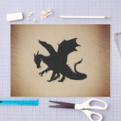 Zwarte Dragon Rustic Achtergrond Tissuepapier (Craft)