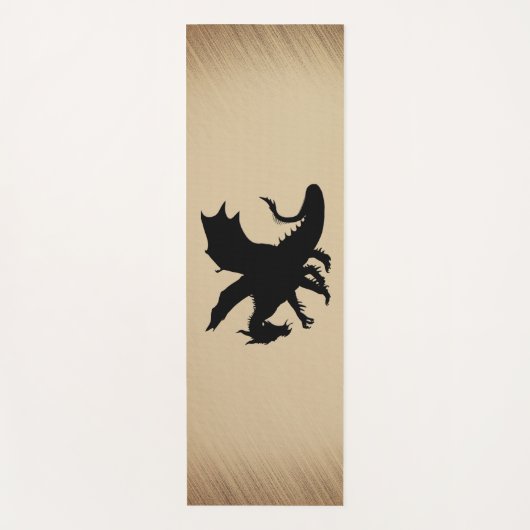 Zwarte Dragon Rustic Achtergrond Yogamat (Voorkant)
