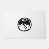 Zwarte Dragon witte deurmat (Voorkant)