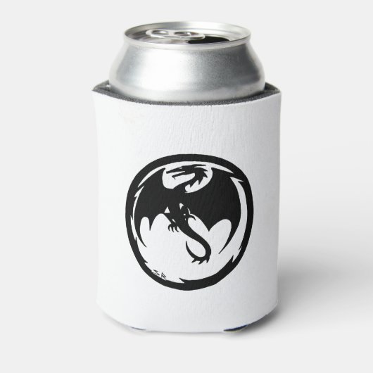 Zwarte Dragon witte koelbox aan twee zijden Blikjeskoeler (Blikje Achterkant)