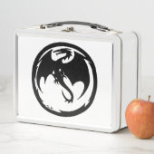 Zwarte dragon Witte lunchbox (In situ)