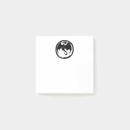 Zwarte Dragon witte notitieblokken Post-it® Notes (Voorkant)