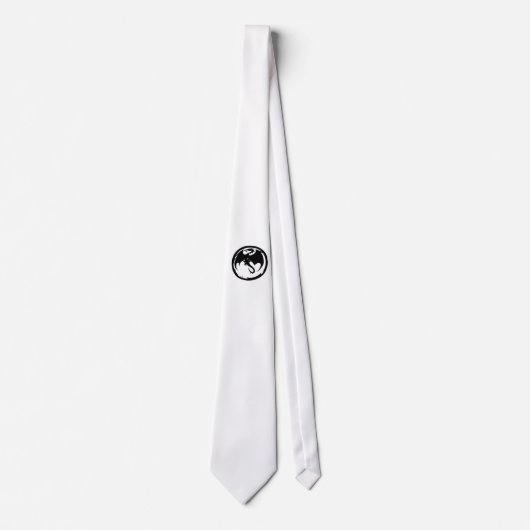 Zwarte dragon witte stropdas (Voorkant)