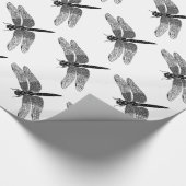 Zwarte dragonfly-Natuur Cadeaupapier (Hoek)