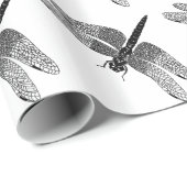 Zwarte dragonfly-Natuur Cadeaupapier (Rol Hoek)