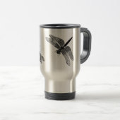 Zwarte  dragonfly-Natuur Reisbeker (Voorkant rechts)