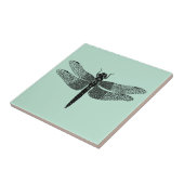 Zwarte  dragonfly-Natuur Tegeltje (Zijkant)