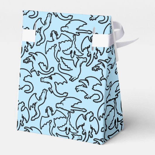 Zwarte draken patroon outline.b L Blauw BG Bedankdoosjes (Achterkant)