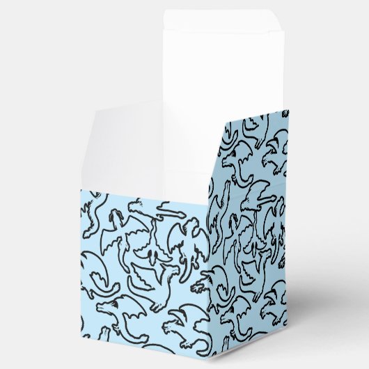 Zwarte draken patroon outline.b L Blauw BG Bedankdoosjes (Geopend)