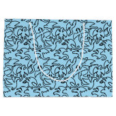 Zwarte draken patroon outline.b L Blauw BG Groot Cadeauzakje (Achterkant)