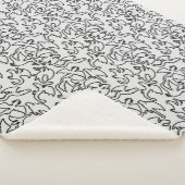 Zwarte draken patroon outline.b L Grijs BG Sherpa Deken (3/4)