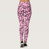 Zwarte draken patroon outline.b L roze BG Leggings (Achterkant)