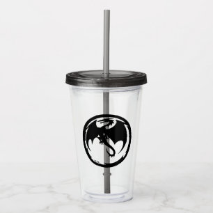 Zwarte drakenrook acryltumbler acryl drinkbeker