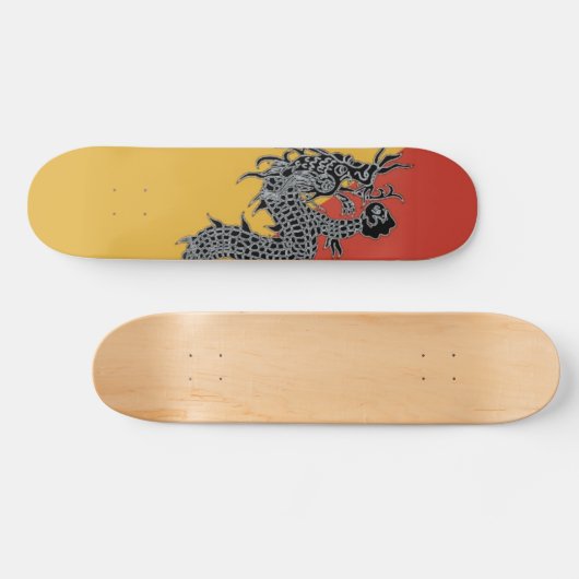 Zwarte drakenskateboard persoonlijk skateboard (Horizontaal)