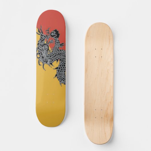 Zwarte drakenskateboard persoonlijk skateboard (Voorkant)