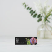 Zwarte dramatische profielkaart mini visitekaartje (Staand voorkant)