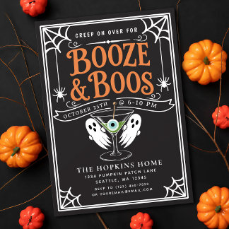 Zwarte Drank en Boze Geesten Volwassenen Halloween Kaart
