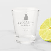 Zwarte dress Bridesmaid Persoonlijk huwelijk Shot Glas (Achterkant)