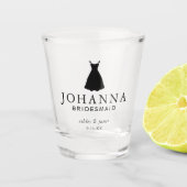 Zwarte dress Bridesmaid Persoonlijk huwelijk Shot Glas (Voorkant)