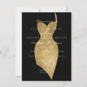 Zwarte Dress Golden Sparkly Minimal Formal Sequin Kaart (Voorkant)