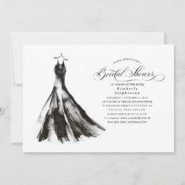 Zwarte Dress Modern Mystical Vrijgezellenfeest Kaart