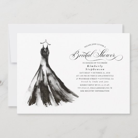 Zwarte Dress Modern Mystical Vrijgezellenfeest Kaart (Voorkant)