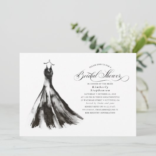 Zwarte Dress Modern Mystical Vrijgezellenfeest Kaart (Staand voorkant)