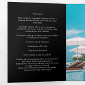 Zwarte Drie-Voudige Brochure | Aangepast Zakelijk Drieluik Kaart (Binnenzijde eerst)