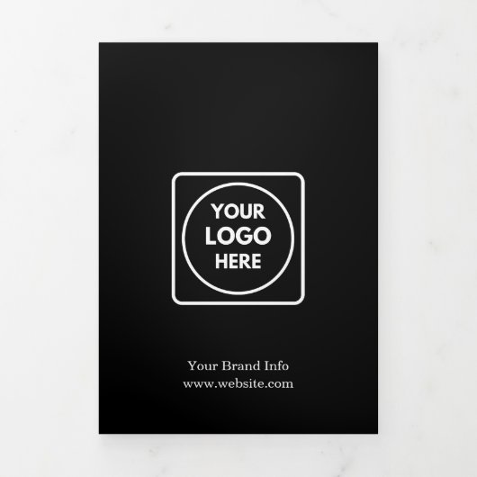 Zwarte Drie-Voudige Brochure | Aangepast Zakelijk Drieluik Kaart (Cover)