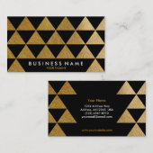 Zwarte driehoek Faux Gold Foil Visitekaartjes (Voorkant / Achterkant)