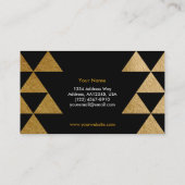Zwarte driehoek Faux Gold Foil Visitekaartjes (Achterkant)