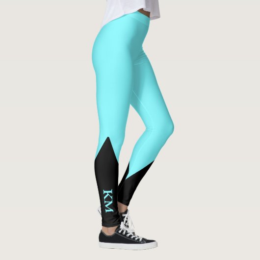 Zwarte driehoek | INITIAAL | elektrisch blauwe Leg Leggings (Rechts)