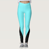 Zwarte driehoek | INITIAAL | elektrisch blauwe Leg Leggings (Voorkant)