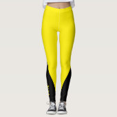 Zwarte Driehoek | Initiaal | Kanariegele Leggings (Voorkant)