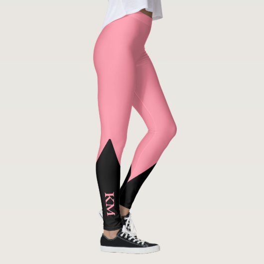 Zwarte driehoek | INITIAAL | Zalmroze Leggings (Rechts)
