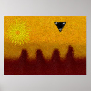 Zwarte driehoek poster