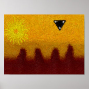 Zwarte driehoek poster